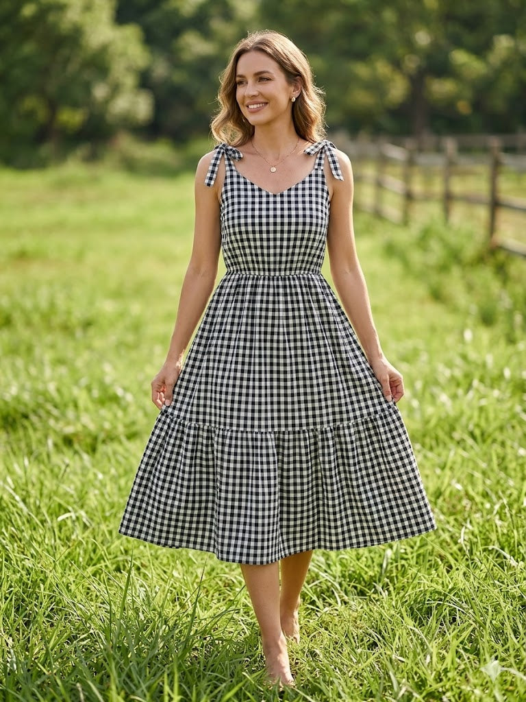 Mommy & Me Adult Plaid Smocked Dress by Rylee Faith Designs at Everetts Place