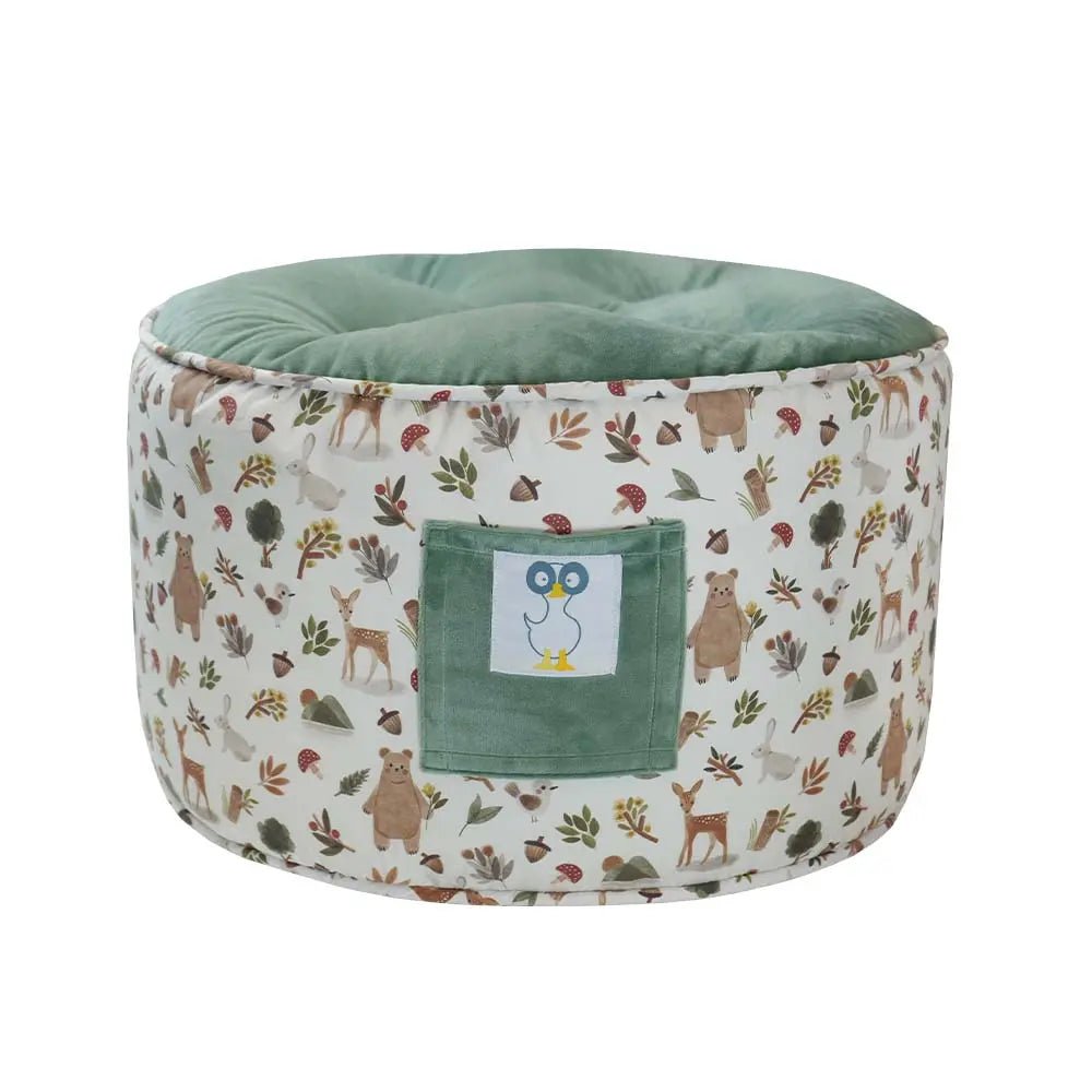 Cedar Toddler Ottoman Pouf with Colorful Design for Kids Rooms - Everetts Place