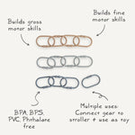 Mushie Chain Link Rings for Strollers and Car Seats Durable Plastic Toy Attachments - Everetts Place Boutique - 