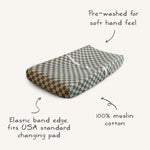 Mushie Extra Soft Muslin Changing Pad Cover 100 Percent Cotton Breathable and Cozy Design - Baby & Toddler > Diapering > Changing Mat & Tray Covers Changing Pad Cover