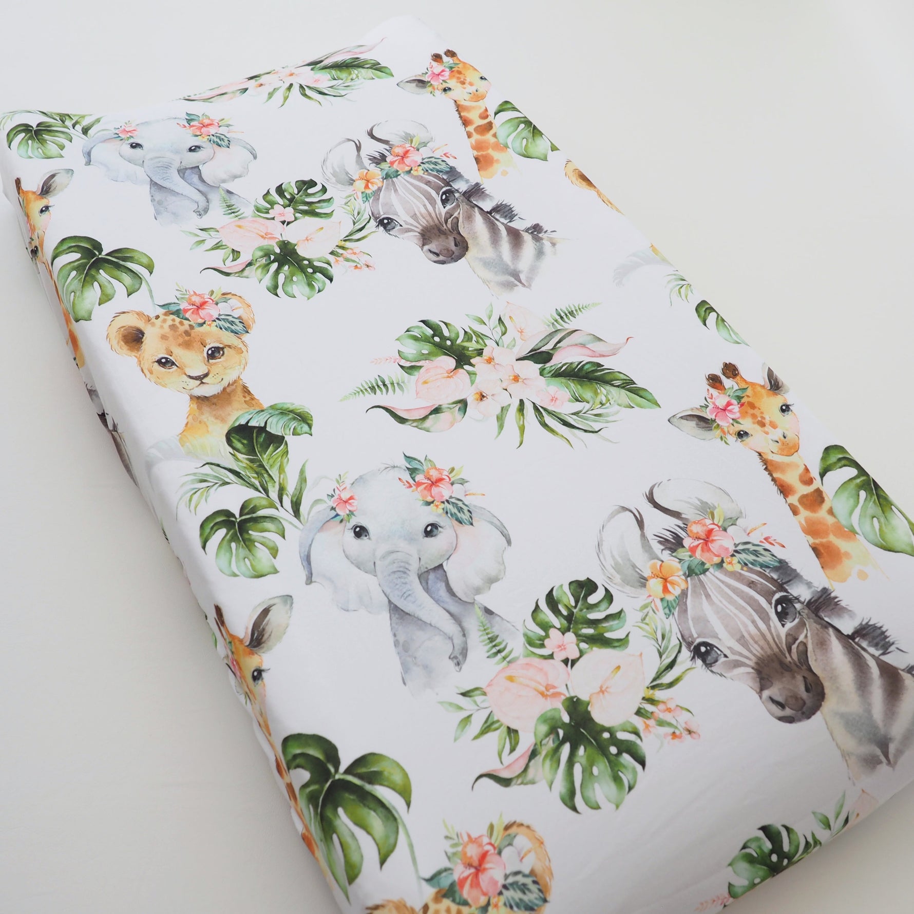 Honey Lemonade Soft Stretchy Changing Pad Cover with Africa Animals Design for Babies - Baby & Toddler > Diapering > Changing Mat & Tray Covers > Diaper Changing Pad Covers