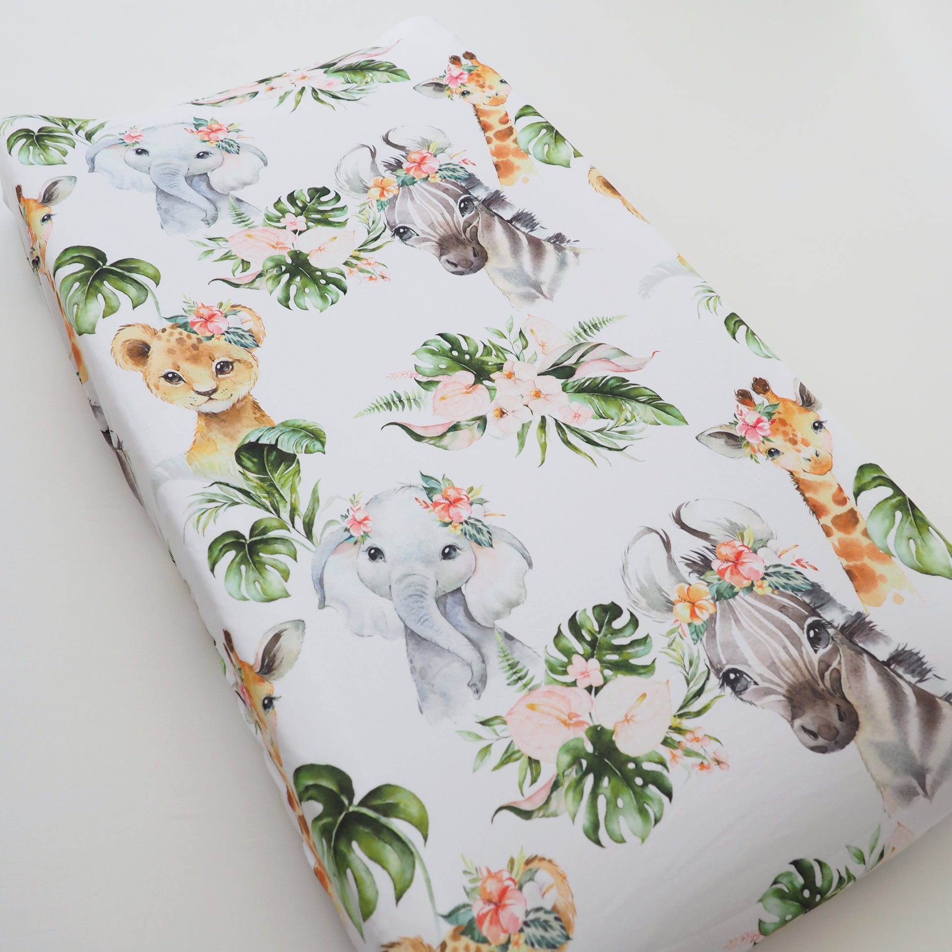 Changing Pad Cover Africa Animals Soft Stretchy Fabric Honey Lemonade