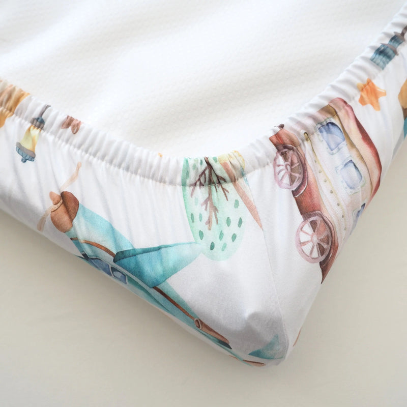 Changing Pad Cover Airplane Train Design Soft Fabric Nursery Decor.