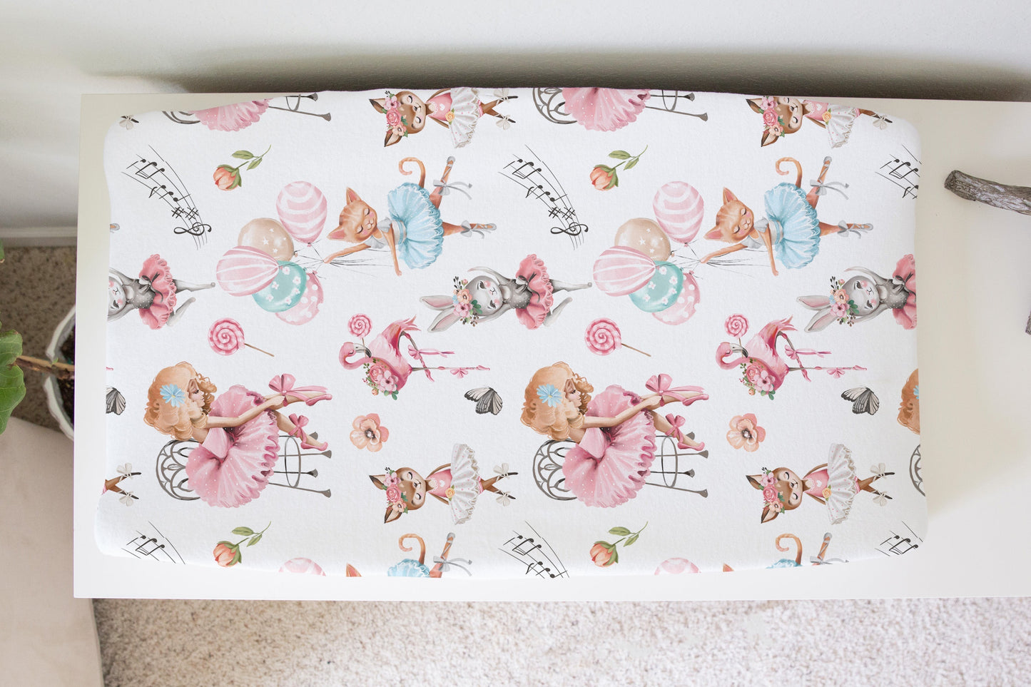 Changing Pad Cover Ballerinas Soft and Stretchy Nursery Accessory Honey Lemonade