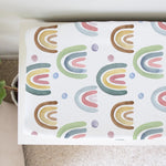 Honey Lemonade Changing Pad Cover - Blue Rainbow - 