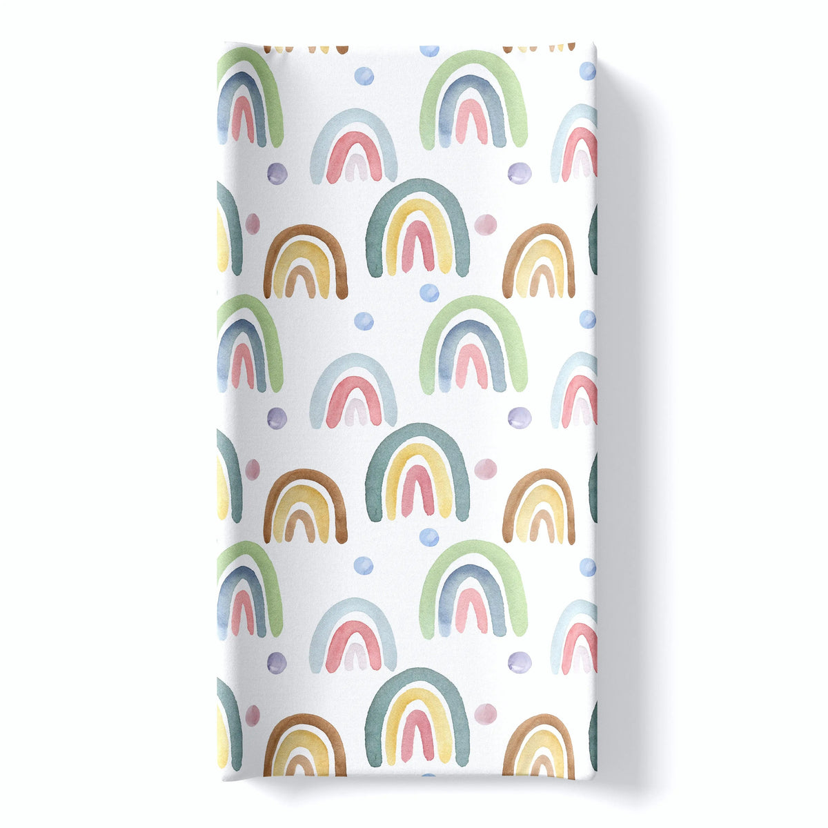 Honey Lemonade Changing Pad Cover - Blue Rainbow - 