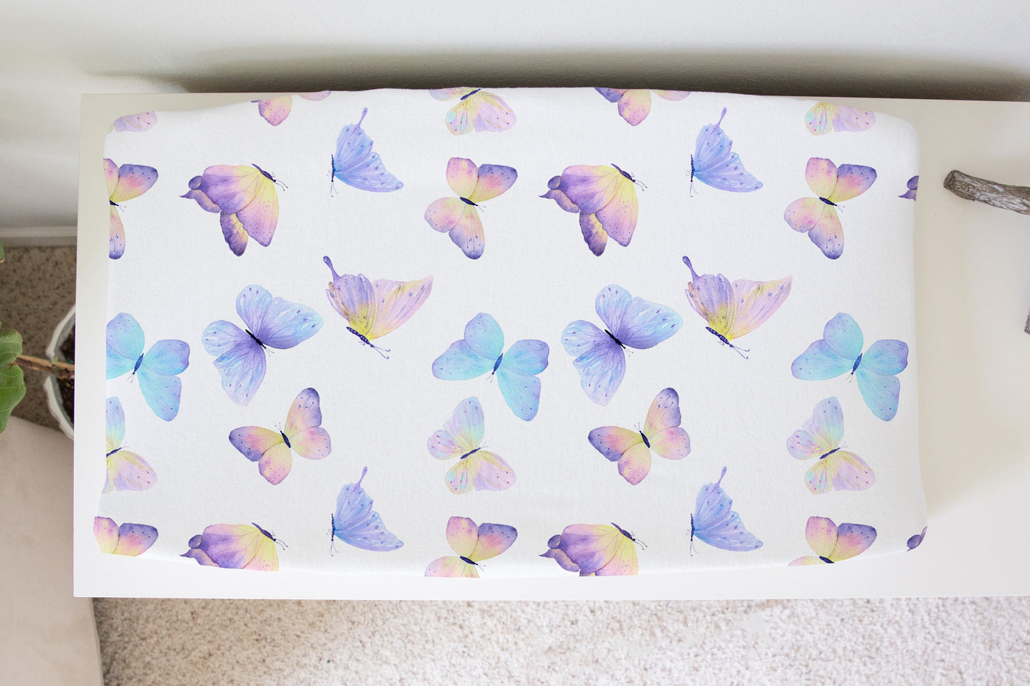 Butterfly Changing Pad Cover Adorable Nursery Decor Soft and Durable Honey Lemonade