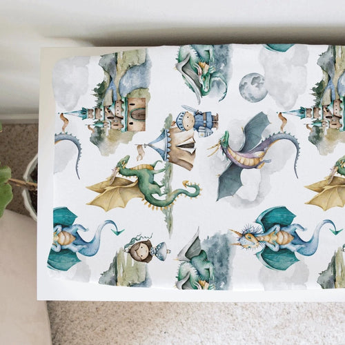 Changing Pad Cover- Dragons & Knights