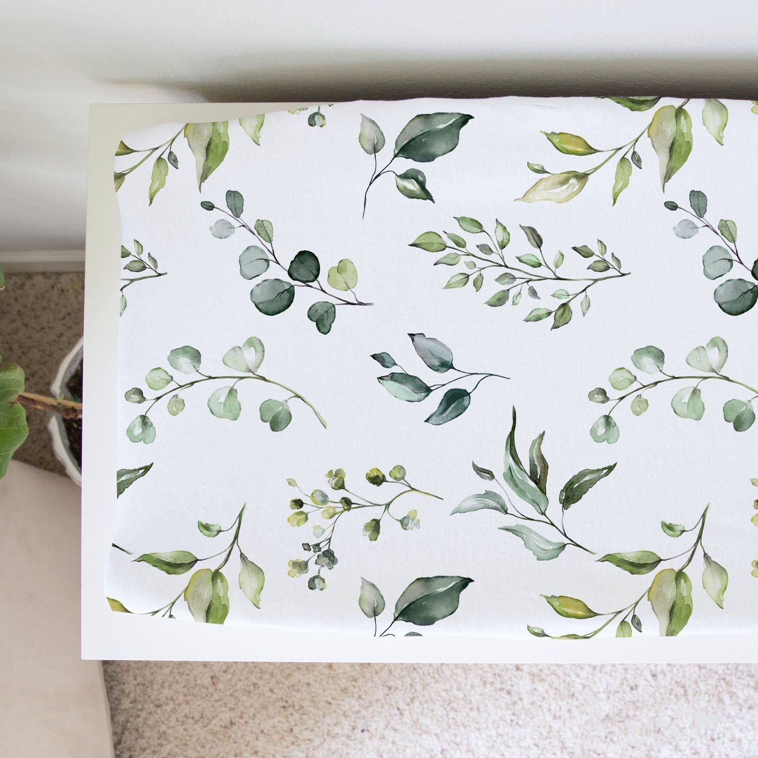 Honey Lemonade Eucalyptus Changing Pad Cover with Soft Fabric for Baby Comfort - Baby & Toddler > Diapering > Changing Mat & Tray Covers > Diaper Changing Pad Covers