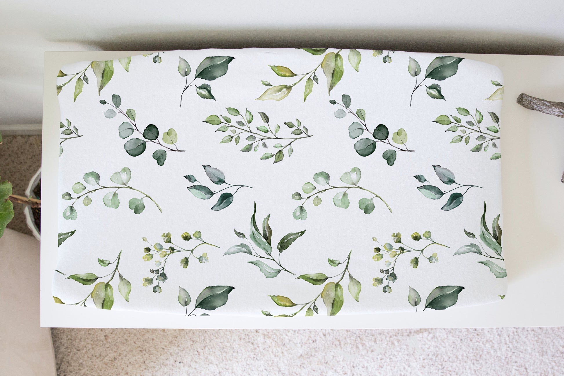 Eucalyptus Changing Pad Cover for Nursery Decor and Baby Comfort Honey Lemonade