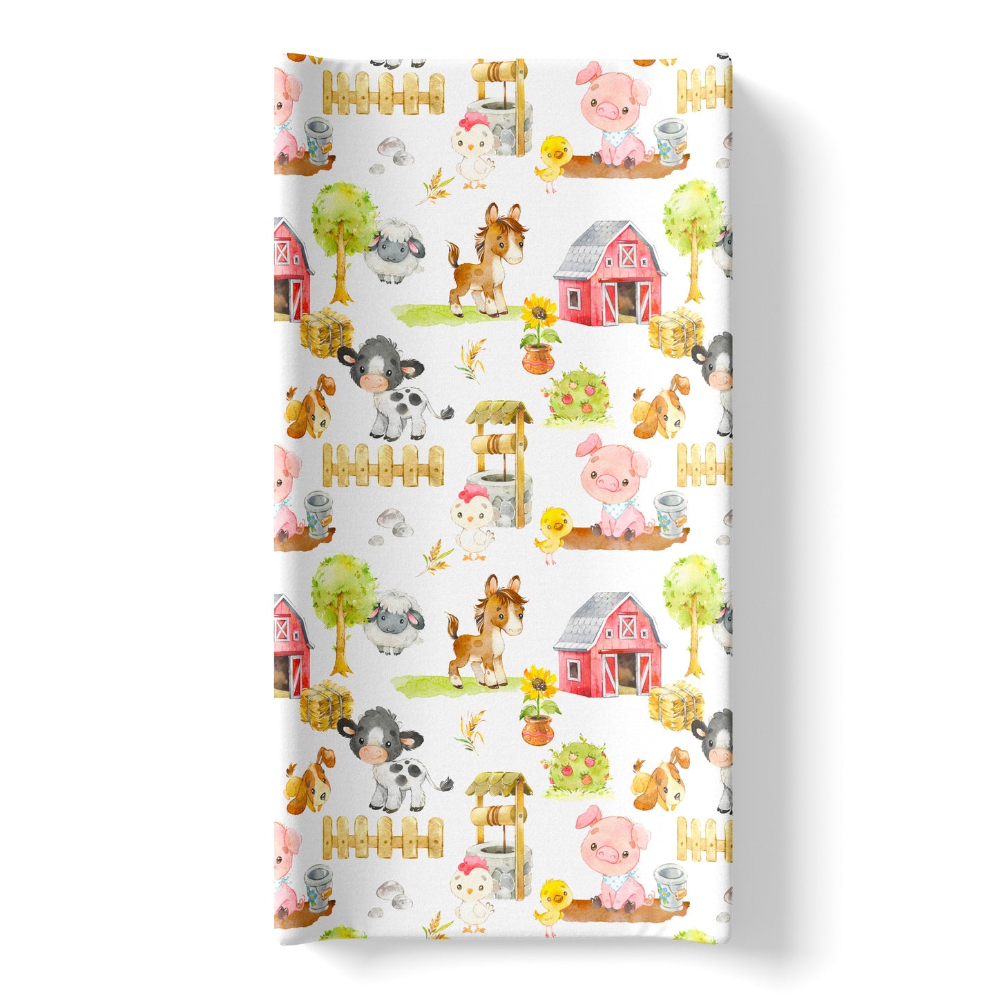 Farm Animals Changing Pad Cover Adorable Nursery Decor Honey Lemonade