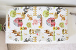 Honey Lemonade Charming Farm Animals Changing Pad Cover in Soft Rayon Spandex for Baby Nurseries - Baby & Toddler > Diapering > Changing Mat & Tray Covers > Diaper Changing Pad Covers
