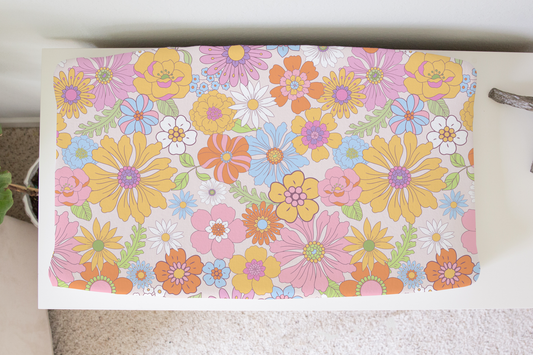 Changing Pad Cover Retro Floral Design Soft Stretchy Fabric Honey Lemonade