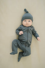 Mebie Baby Charcoal Bamboo Footed Zipper - 
