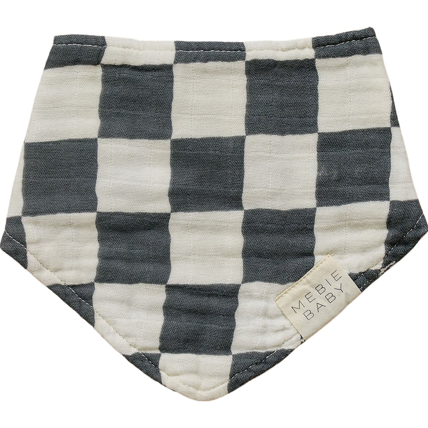 Mebie Baby Charcoal Checkered Muslin Baby Bib For Drool And Feeding By Mebie Baby - 