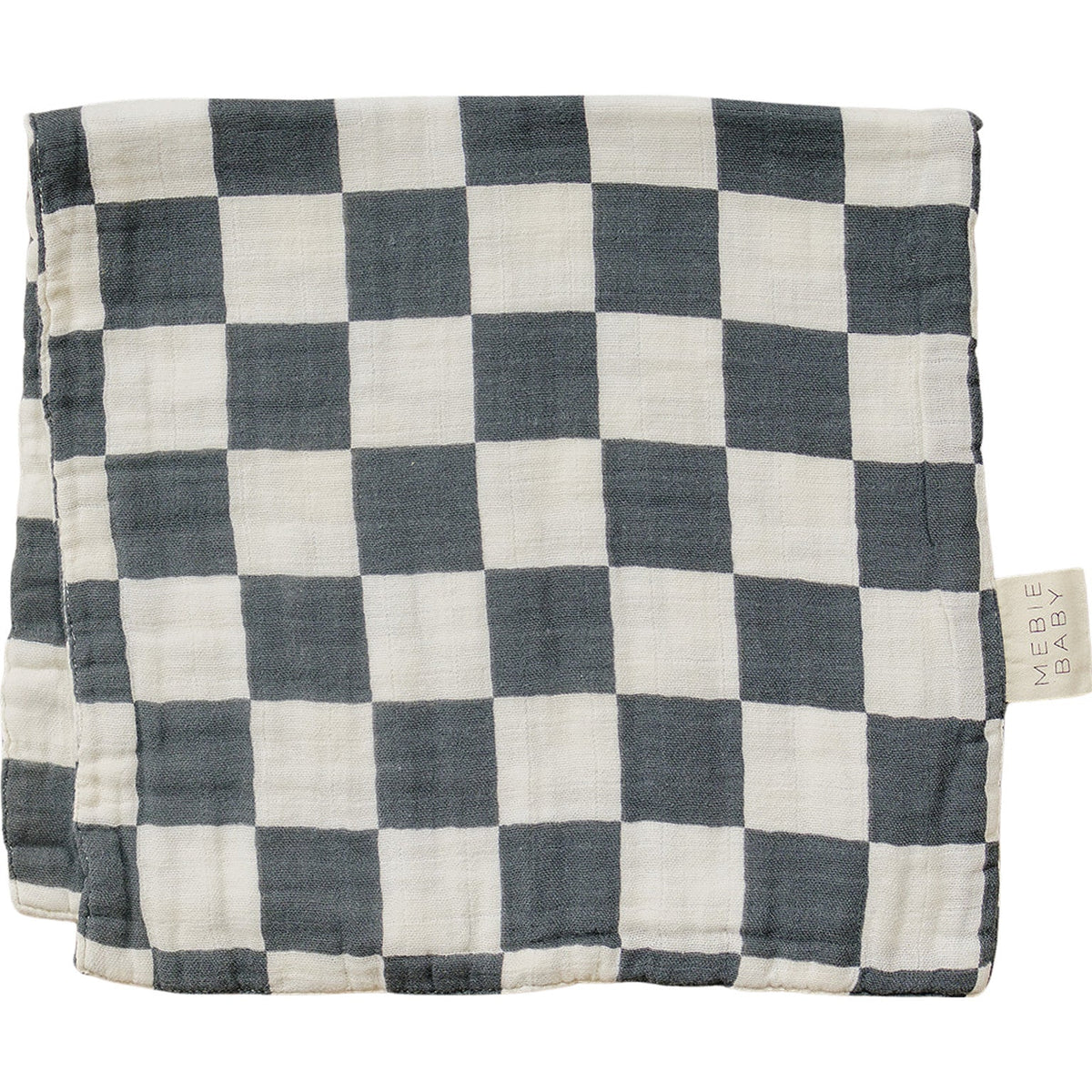 Mebie Baby Charcoal Checkered Muslin Burp Cloth - 