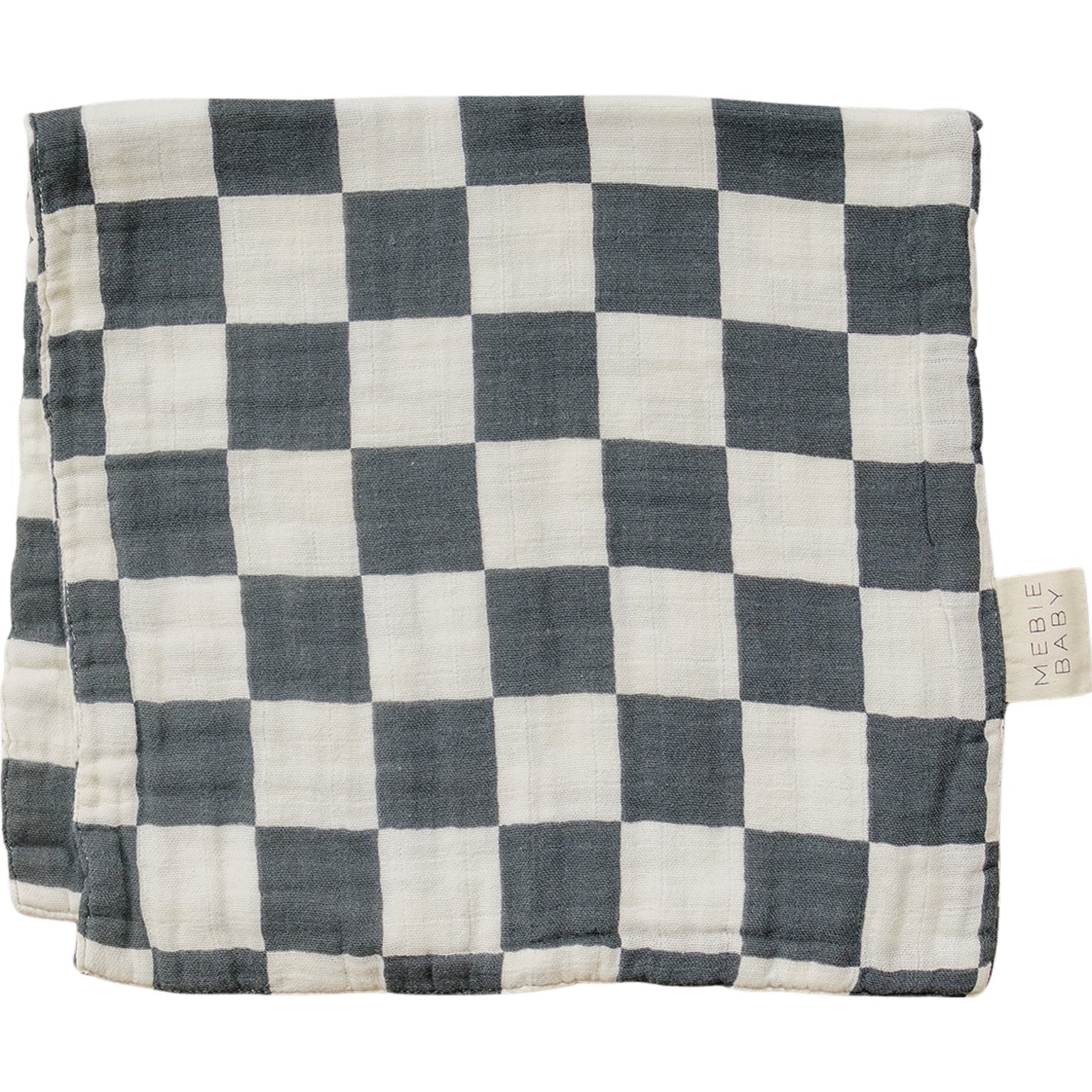 Mebie Baby Charcoal Checkered Muslin Burp Cloth - 