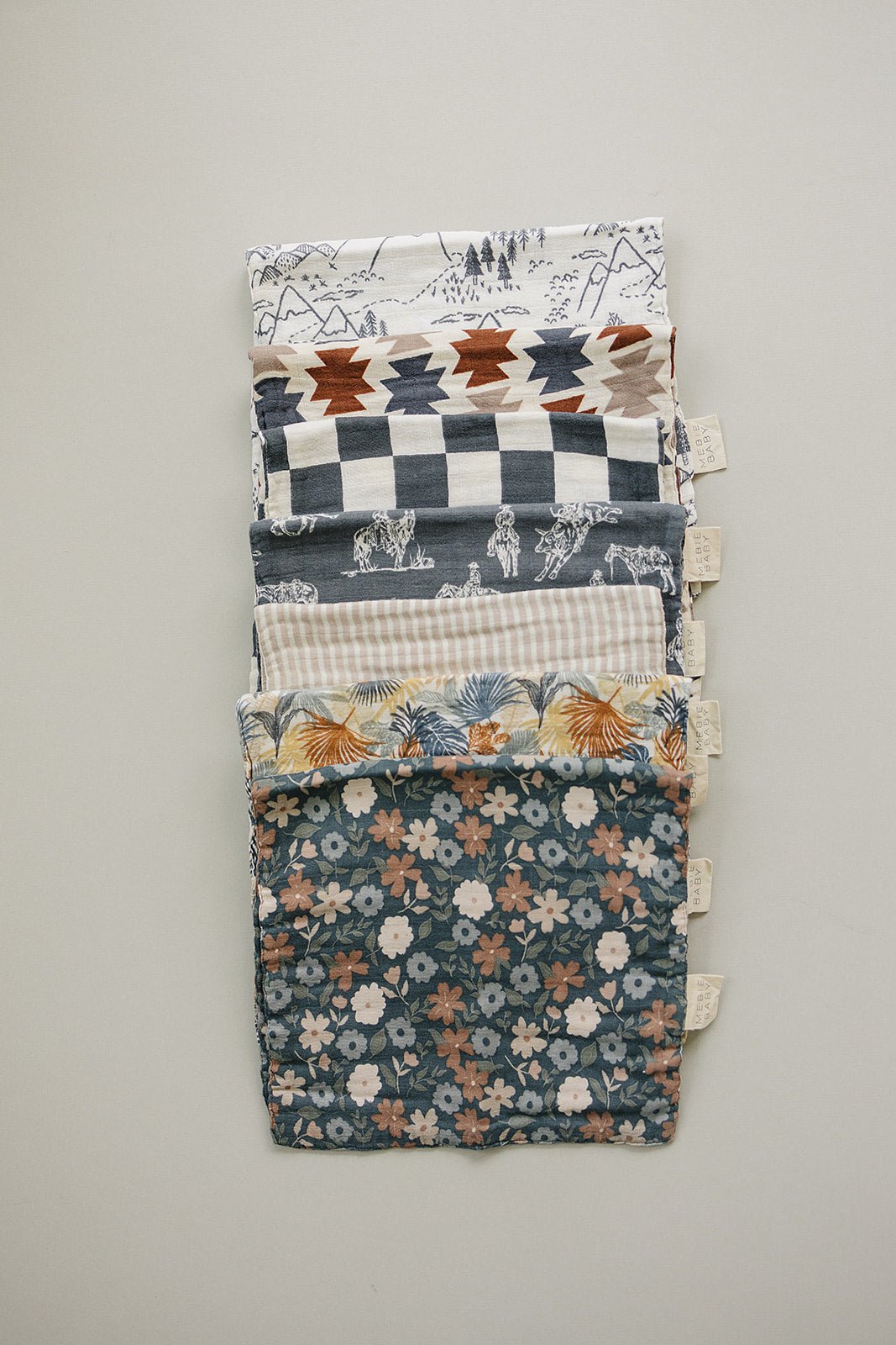 Mebie Baby Charcoal Checkered Muslin Burp Cloth - 