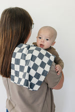 Mebie Baby Charcoal Checkered Muslin Burp Cloth - 