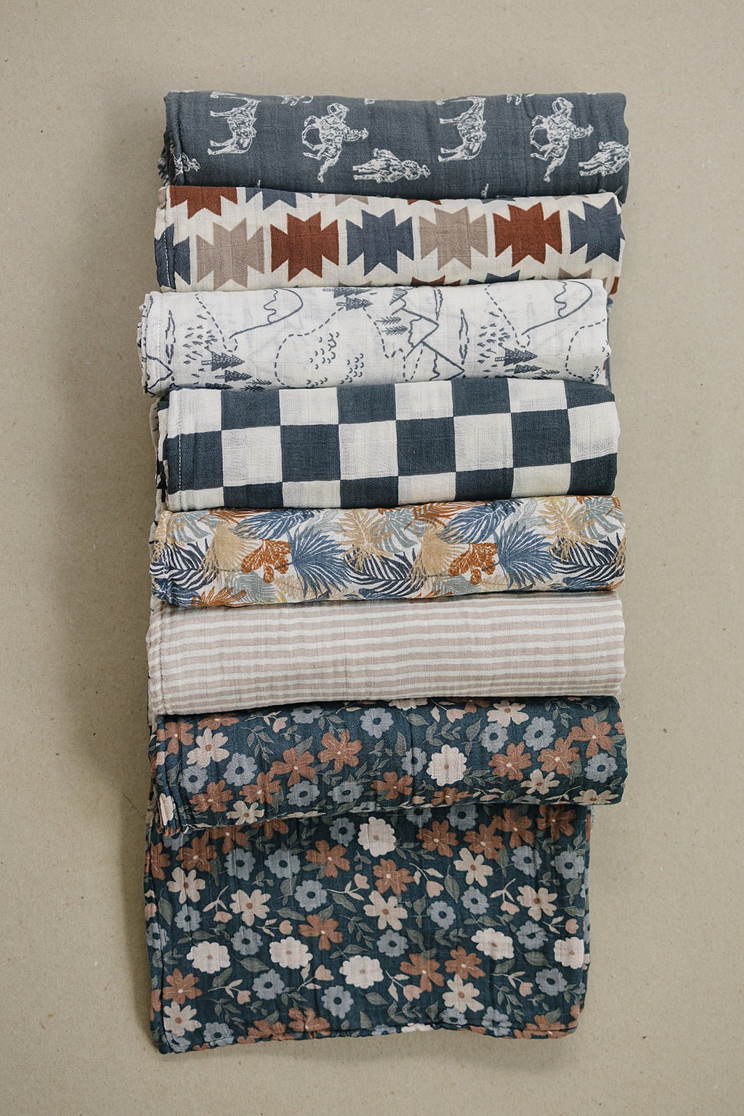 Mebie Baby Charcoal Checkered Muslin Swaddle Blanket - 