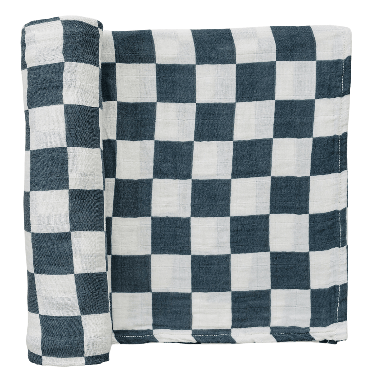 Mebie Baby Charcoal Checkered Muslin Swaddle Blanket - 