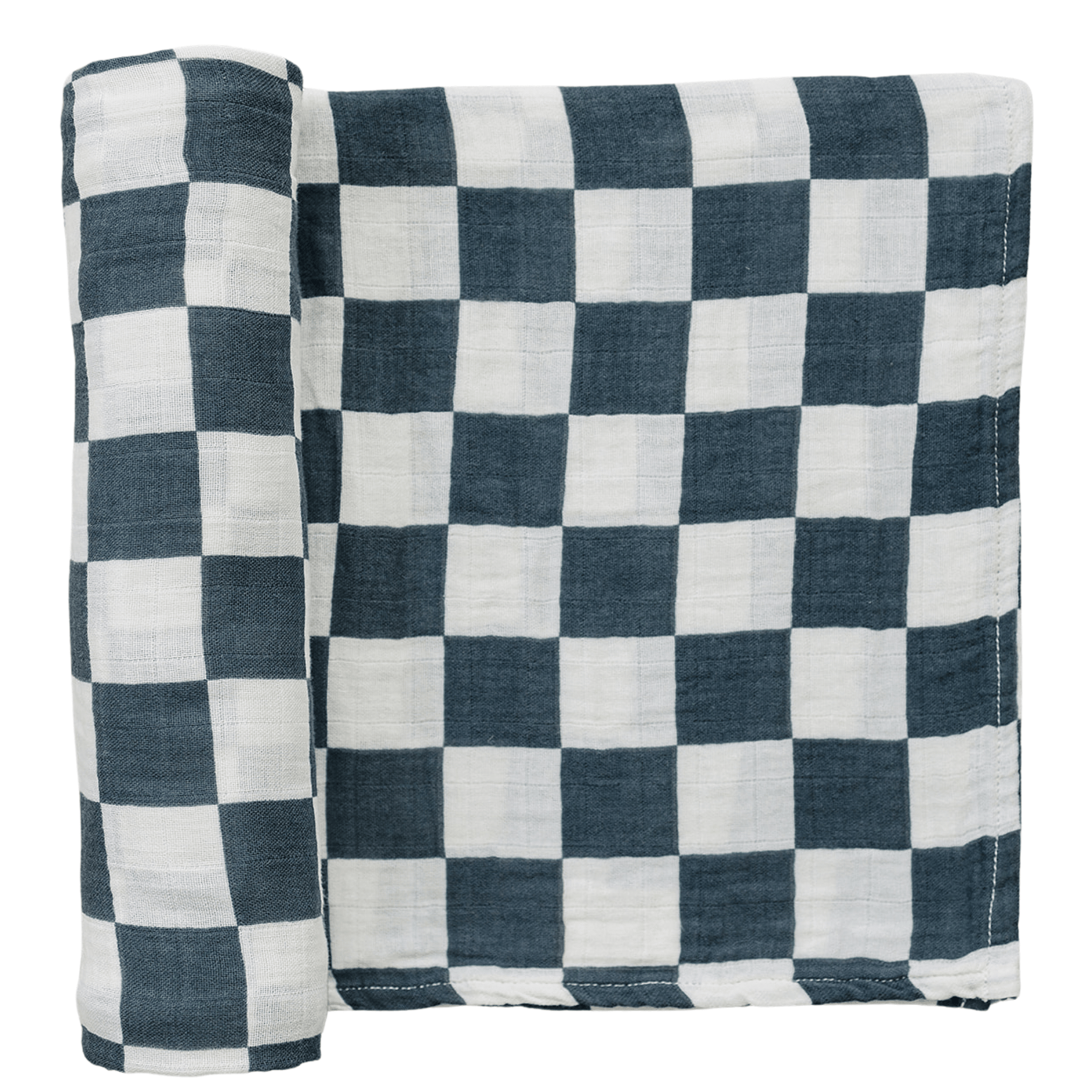 Mebie Baby Charcoal Checkered Muslin Swaddle Blanket - 