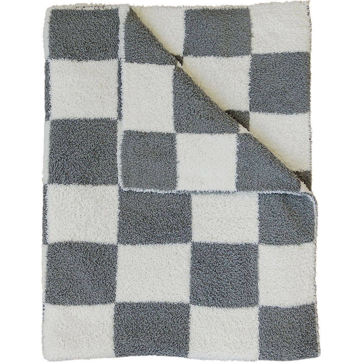 Charcoal Checkered Plush Blanket - Linens, Wool, Creative arts, Woolen, Towel | Everetts Place