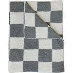 Charcoal Checkered Plush Blanket - Linens, Wool, Creative arts, Woolen, Towel | Everetts Place