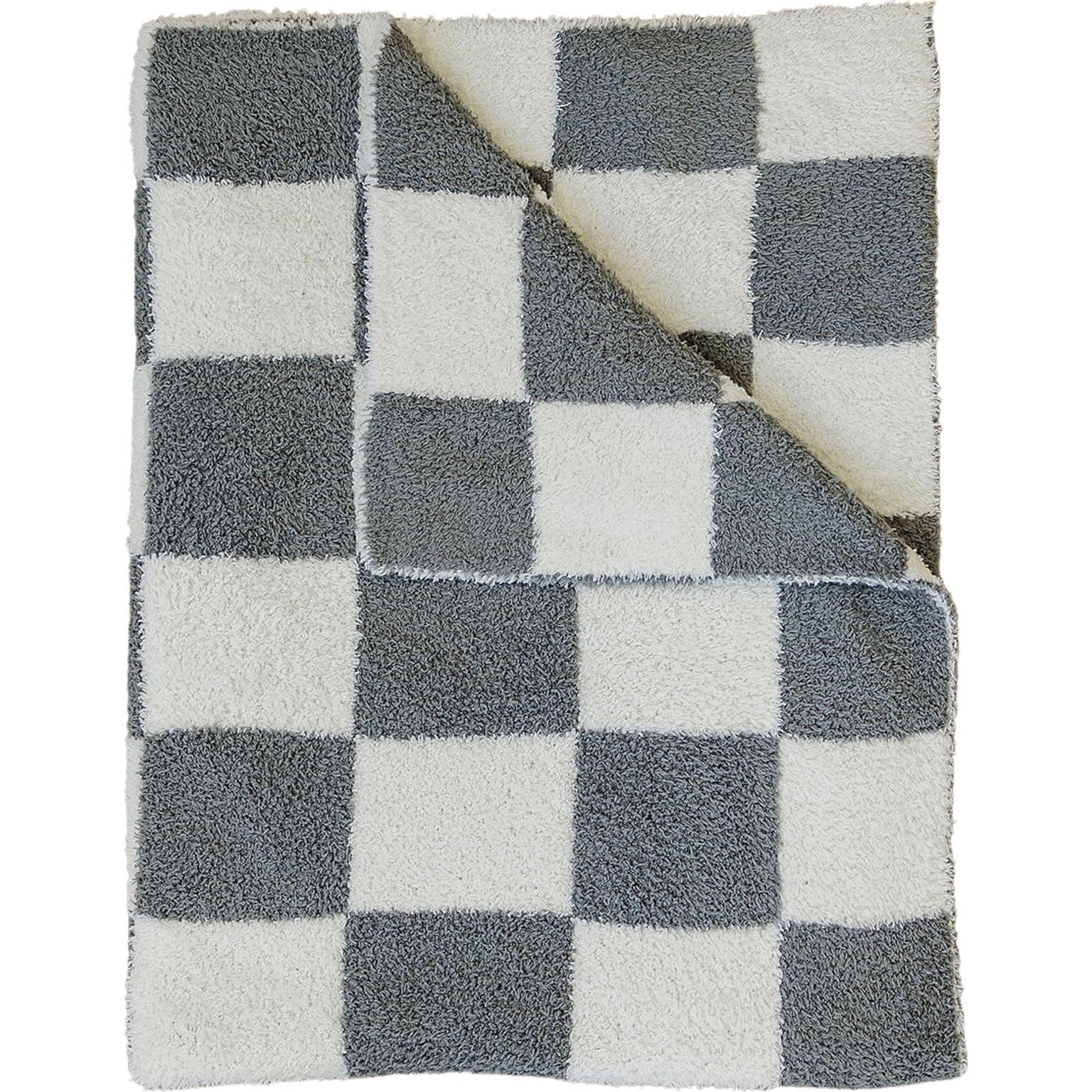 Charcoal Checkered Plush Blanket - Linens, Wool, Creative arts, Woolen, Towel | Everetts Place
