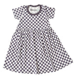 Soft Knit Toddler Dress - Charcoal Checks Pattern by Bestaroo