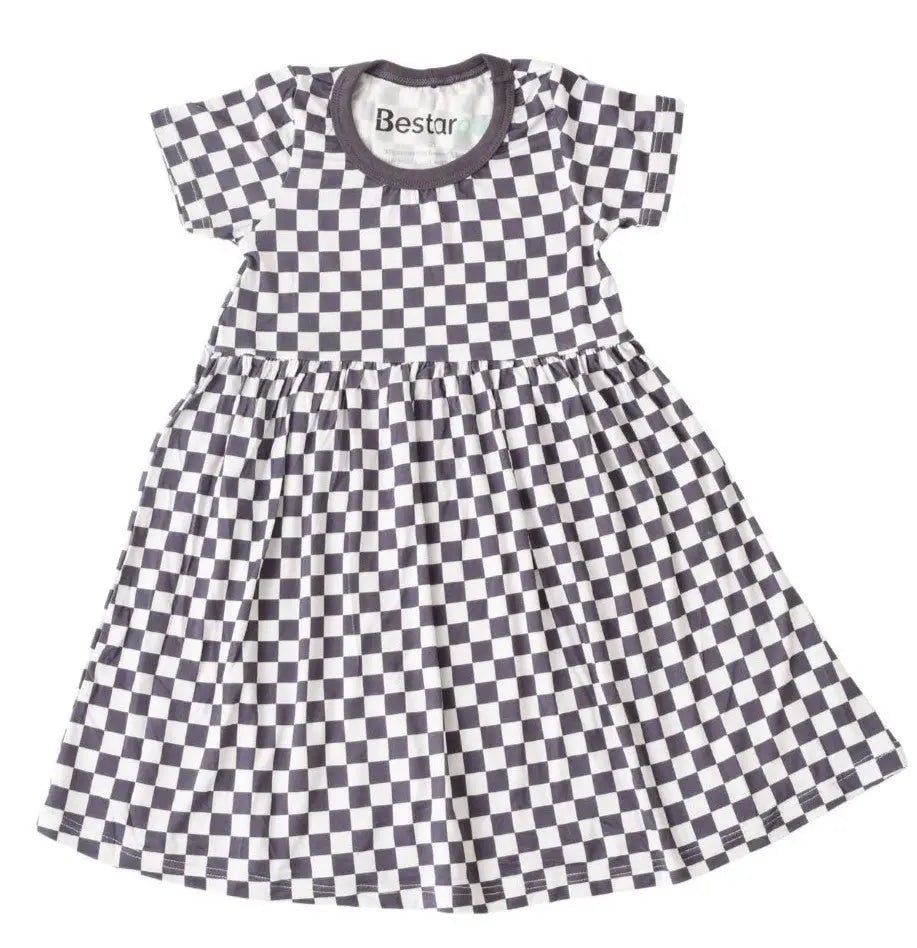 Bestaroo Charcoal Checks Dress - 