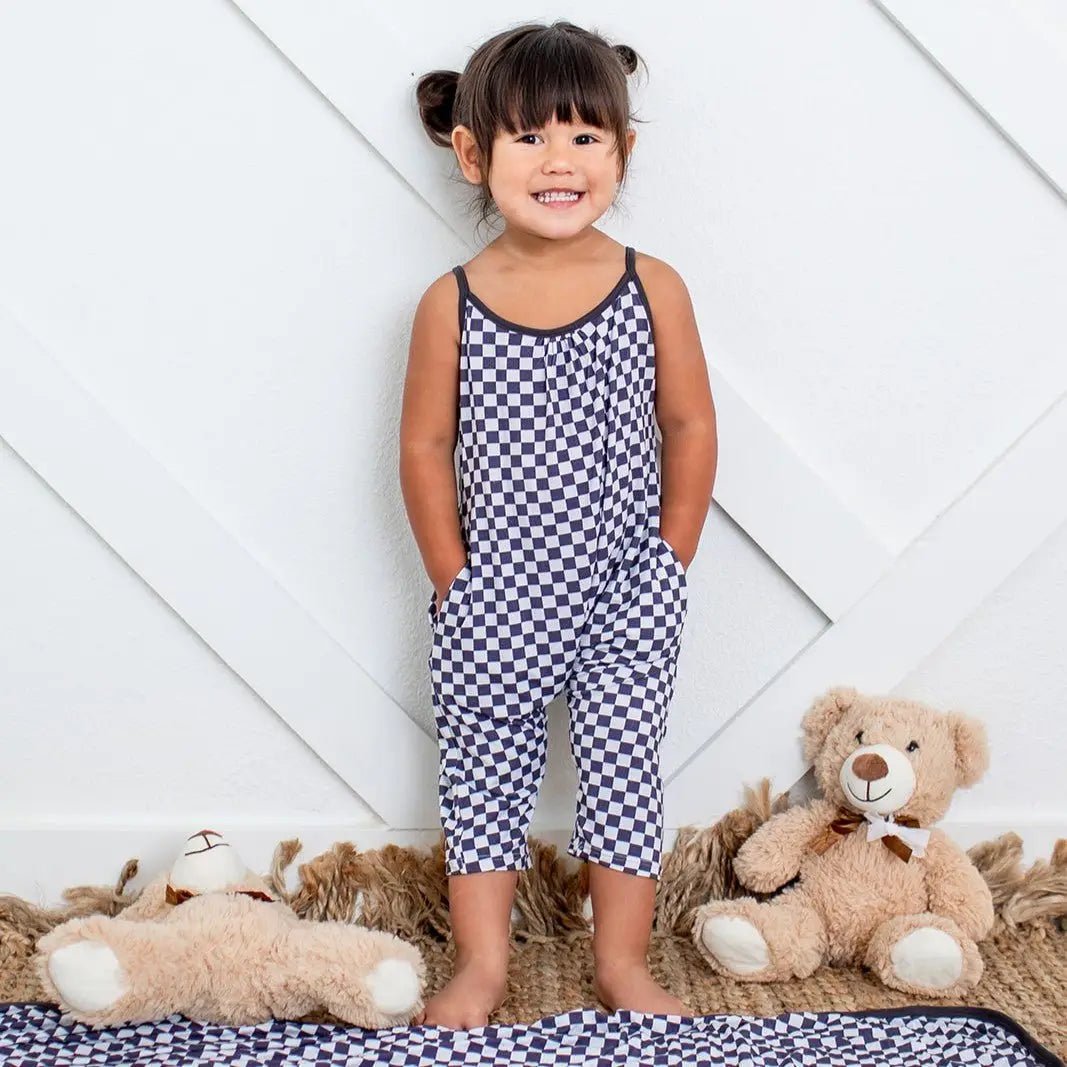 Charcoal Checks Jumpsuit - Baby & Toddler Clothing, Overall, One-piece garment, Child, Knee | Everetts Place