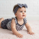 Bestaroo Charcoal Checks Ruffle Bloomer Set - 