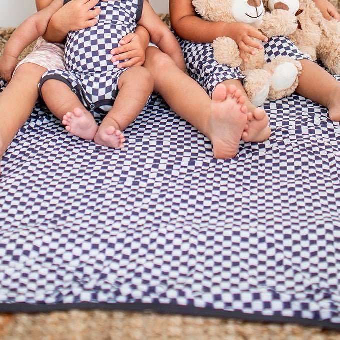 Bamboo Swaddle Blanket - Charcoal Checks by Bestaroo