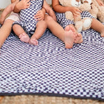 Bestaroo Charcoal Checks Swaddle Blanket 45x45 Baby Gift Idea - 