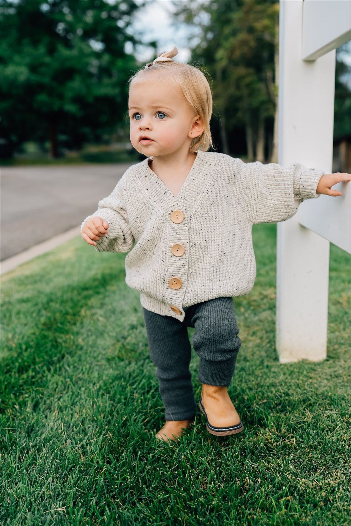 Mebie Baby Charcoal Knit Leggings For Babies And Kids 0 To 6 Years - 