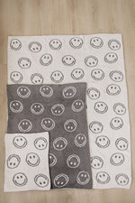 Mebie Baby Charcoal Smiley Plush Blanket - 