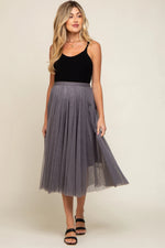 Charcoal Tulle Maternity Midi Skirt - Flooring, Floor, Wood flooring, Plank, Houseplant | Everetts Place