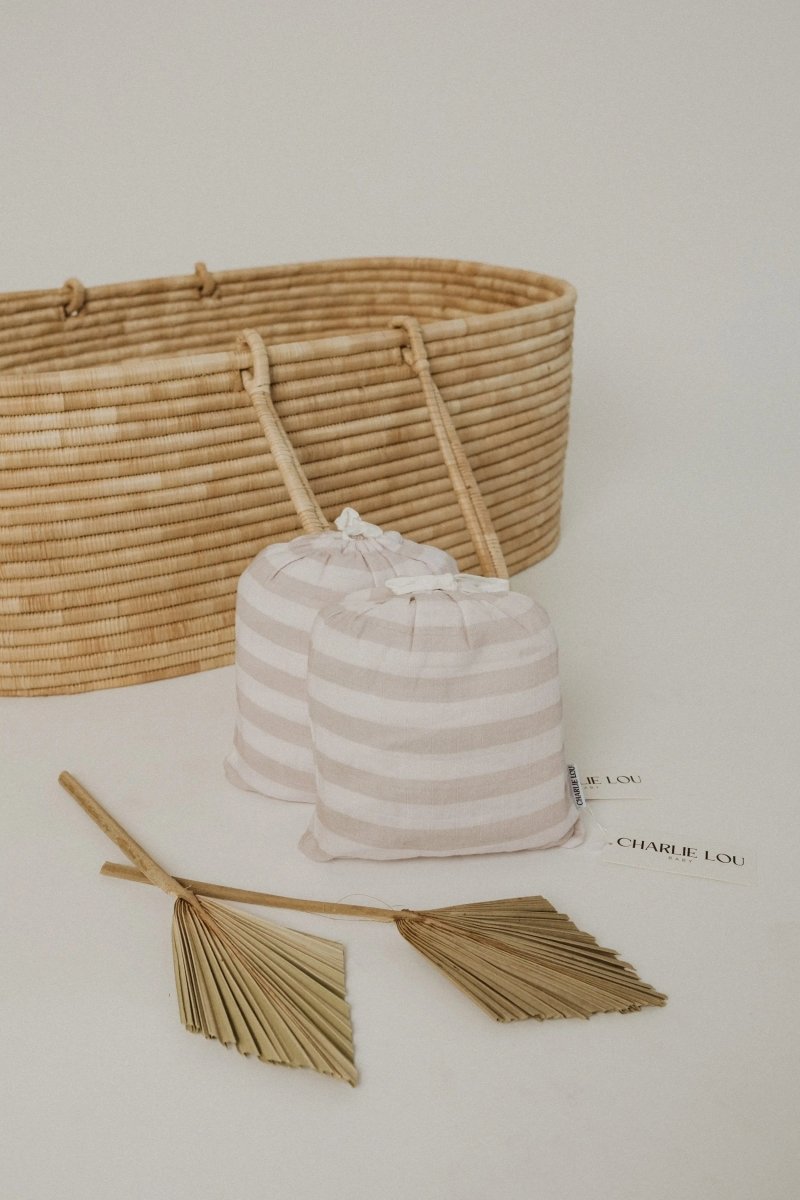 Charlie Lou Baby Charlie Lou Baby Muslin Striped Crib Sheet 52x28in Soft - Everetts Place Boutique - 