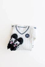 Charlie Lou Baby Charlie Lou Baby Varsity Sweater Romper Cozy Fall Outfit - Everetts Place Boutique - 