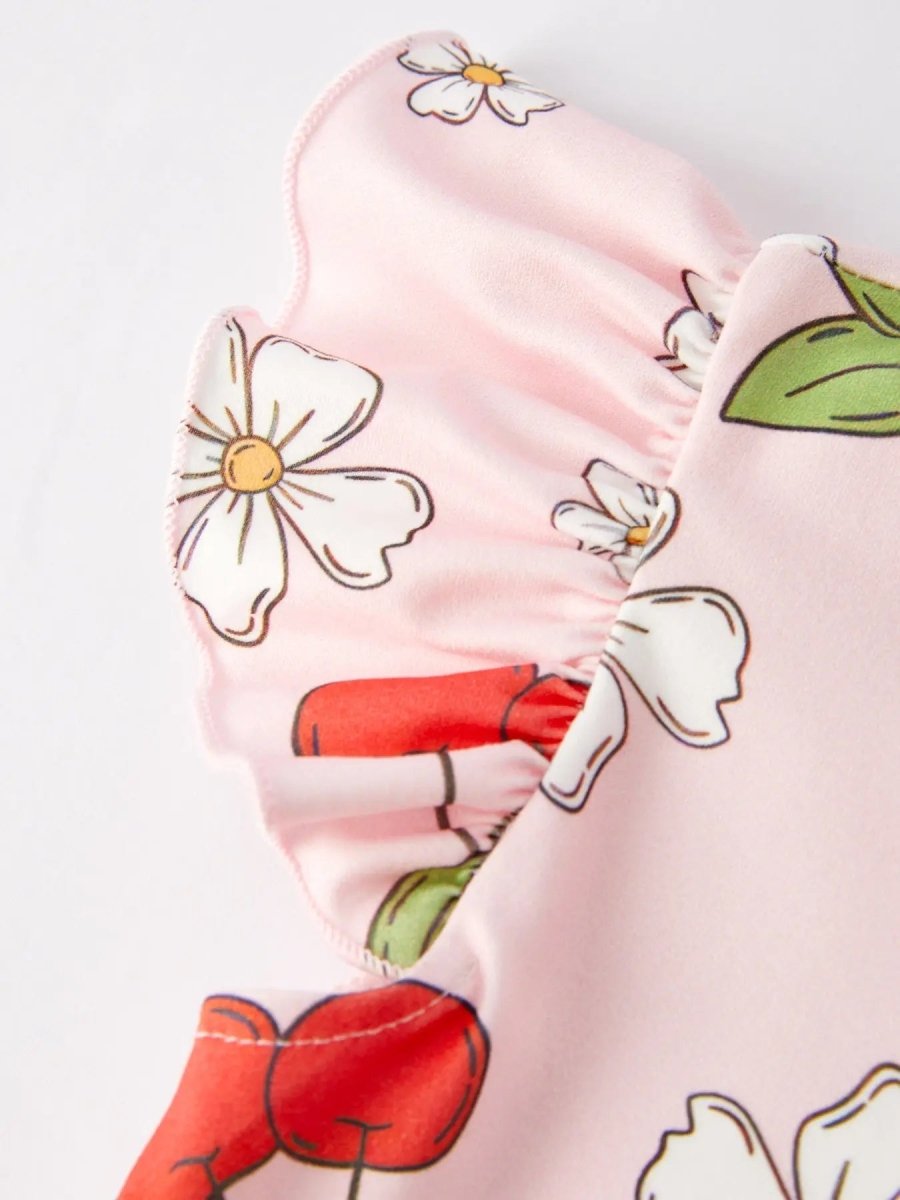 Rylee Faith Designs Charming Cherry Flower Dress for Little Girls - Everetts Place Boutique - 