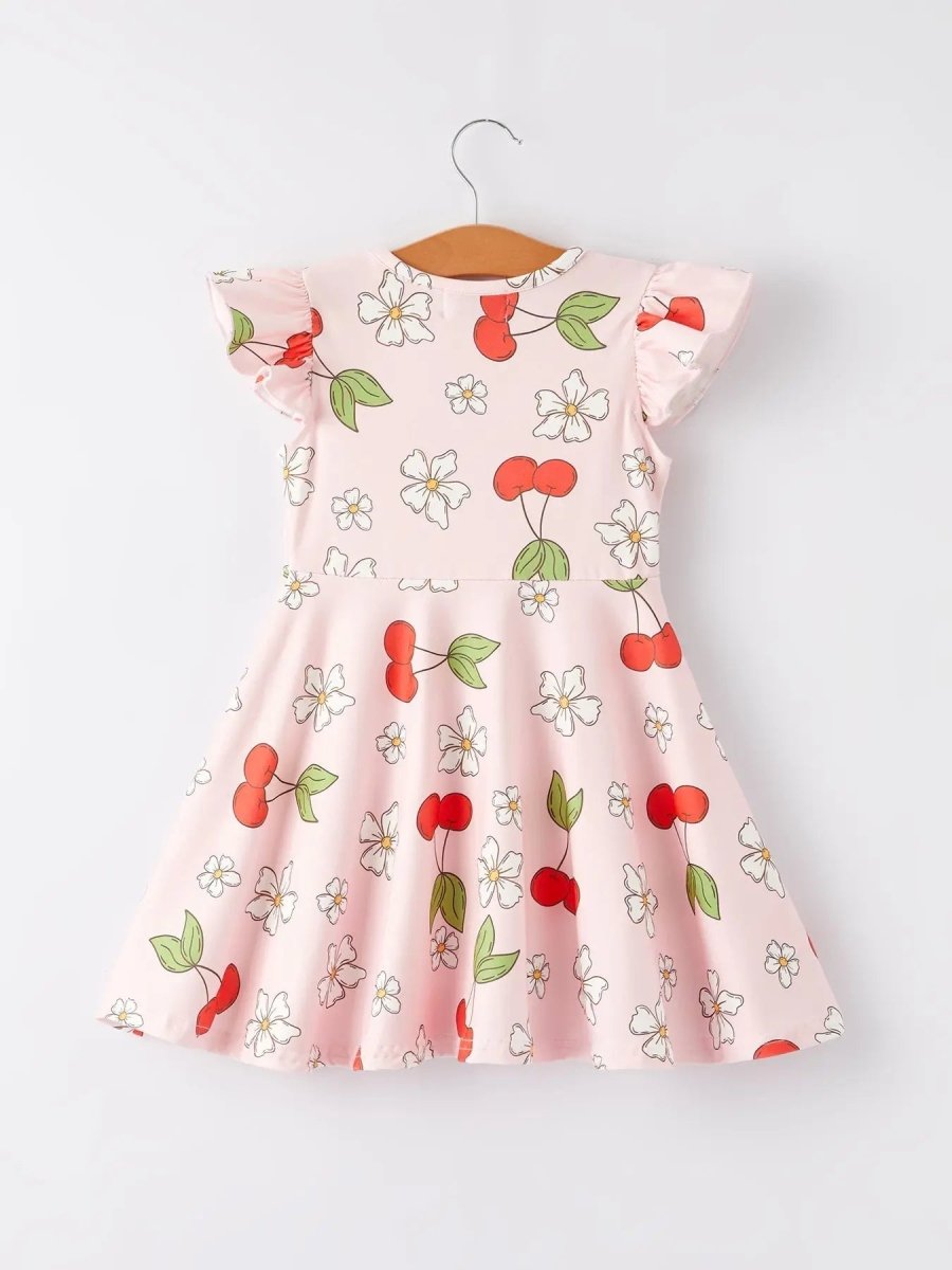 Rylee Faith Designs Charming Cherry Flower Dress for Little Girls - Everetts Place Boutique - 