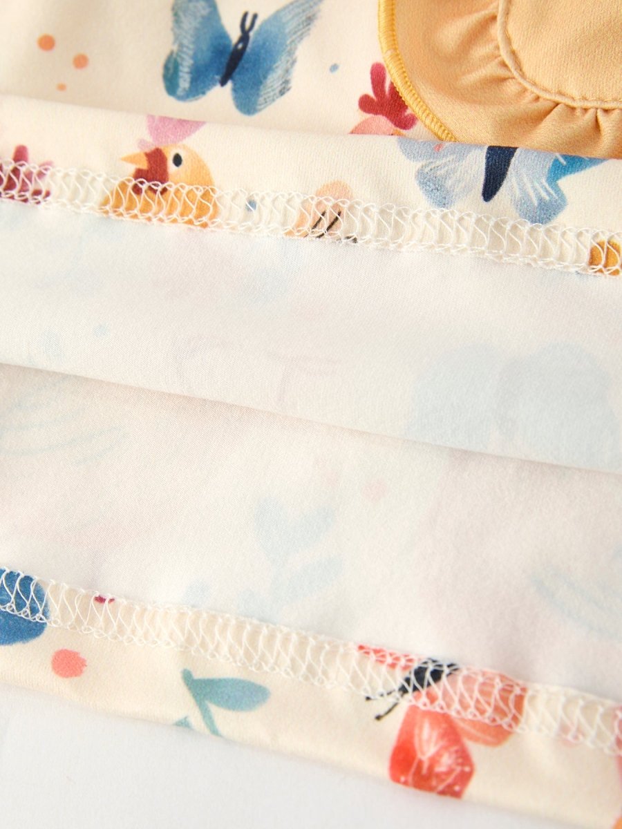 Rylee Faith Designs Charming Chicken & Butterfly Girls Dress with Cute Ruffled Pockets - 