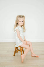 Harp Angel Boutique Charming Floral Print Two Piece Short Set with Ruffle Details for Girls - 