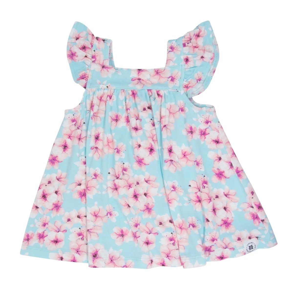 Sweet Bamboo Charming Floral Ruffle Dress with Matching Bloomer Set for Baby Girls - 