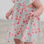 Sweet Bamboo Charming Floral Ruffle Dress with Matching Bloomer Set for Baby Girls - 