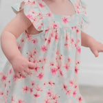 Sweet Bamboo Charming Floral Ruffle Dress with Matching Bloomer Set for Baby Girls - 