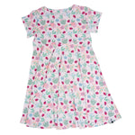 Sweet Bamboo Charming Ladybug Flower Garden Dress with Cap Sleeves for Girls - 