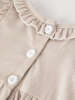 Rylee Faith Designs Charming Plaid Baby Girl Romper with Pumpkin Embroidery for Fall Festivities - 