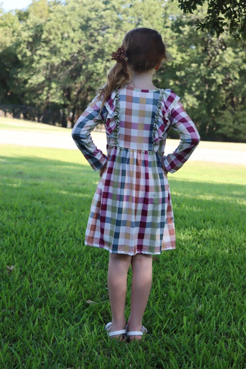 Rylee Faith Designs Charming Plaid Dress for Baby Girls Perfect for Fall Season Adventures - 